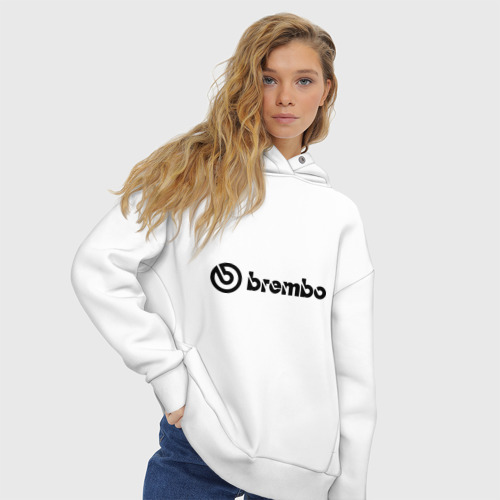 Женское худи Oversize хлопок Brembo, цвет белый - фото 4