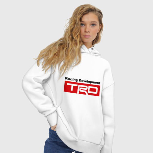 Женское худи Oversize хлопок TRD, цвет белый - фото 4