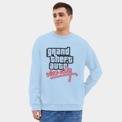 Мужской свитшот oversize без начеса хлопок GTA Vice City - фото 2