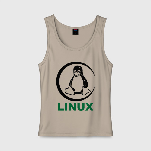 Женская майка хлопок Linux, цвет миндальный