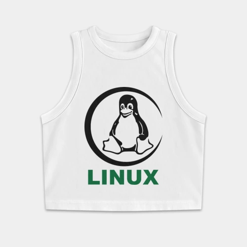 Женская укороченная майка-топ хлопок Linux