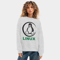 Женский свитшот oversize без начеса хлопок Linux - фото 2
