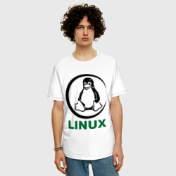 Мужская футболка хлопок Oversize Linux - фото 2