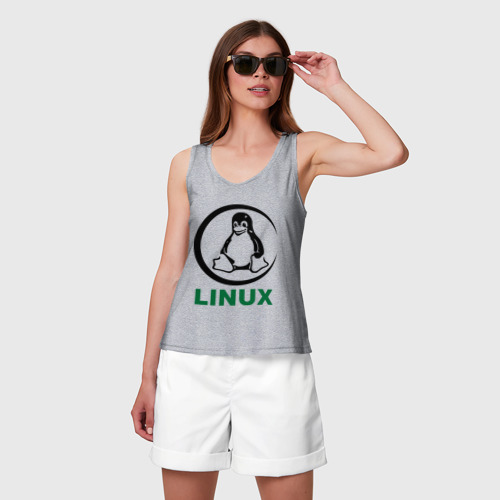 Женская майка хлопок Linux, цвет меланж - фото 3