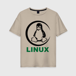 Женская футболка хлопок Oversize Linux