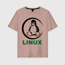 Женская футболка хлопок Oversize Linux