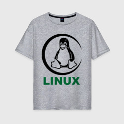 Женская футболка хлопок Oversize Linux