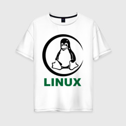 Женская футболка хлопок Oversize Linux