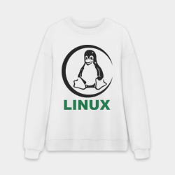 Мужской свитшот oversize без начеса хлопок Linux
