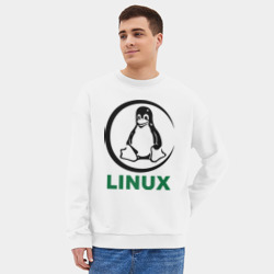 Мужской свитшот oversize без начеса хлопок Linux - фото 2