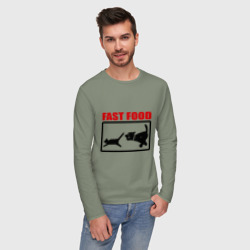 Мужской лонгслив хлопок Fast food - фото 2