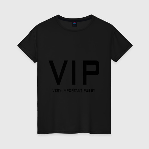 Женская футболка хлопок VIP, цвет черный