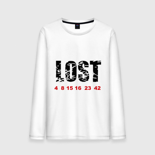 Мужской лонгслив хлопок Lost, цвет белый