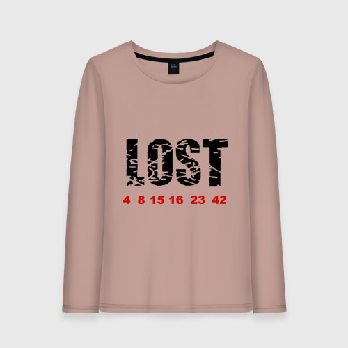 Женский лонгслив хлопок Lost, цвет пыльно-розовый