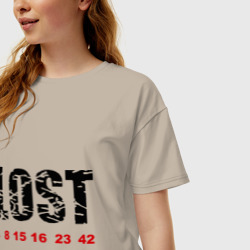 Женская футболка хлопок Oversize Lost - фото 2