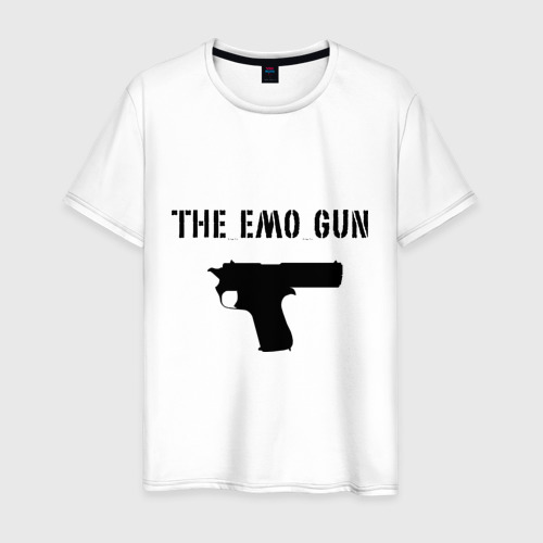 Мужская футболка хлопок The EMO Gun, цвет белый