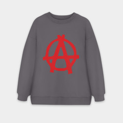 Женский свитшот oversize без начеса хлопок Анархия