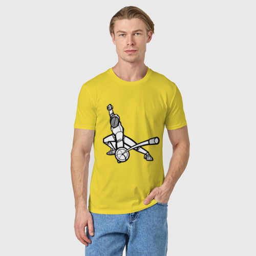 Мужская футболка хлопок Фехтовальщик, цвет желтый - фото 3