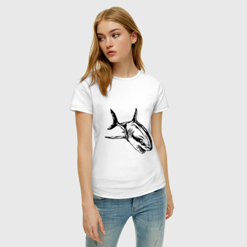 Женская футболка хлопок Акула - фото 3