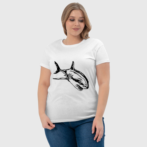 Женская футболка хлопок Акула - фото 6