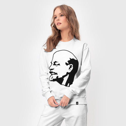 Женский костюм хлопок Ленин, цвет белый - фото 5