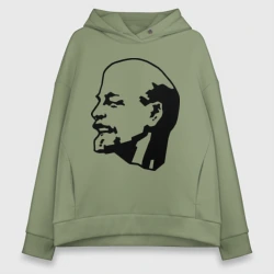 Женское худи Oversize хлопок Ленин