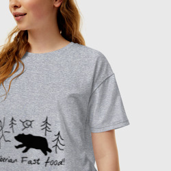 Женская футболка хлопок Oversize Siberian Fast Food - фото 2