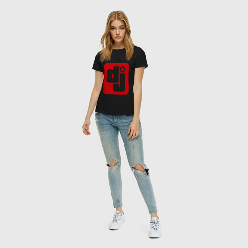 Женская футболка хлопок DJ (2), цвет черный - фото 5