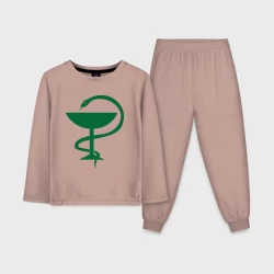Детская пижама с лонгсливом хлопок Медик