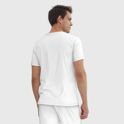 Пижама с принтом Медик для мужчины, вид на модели сзади №2. Цвет основы: белый