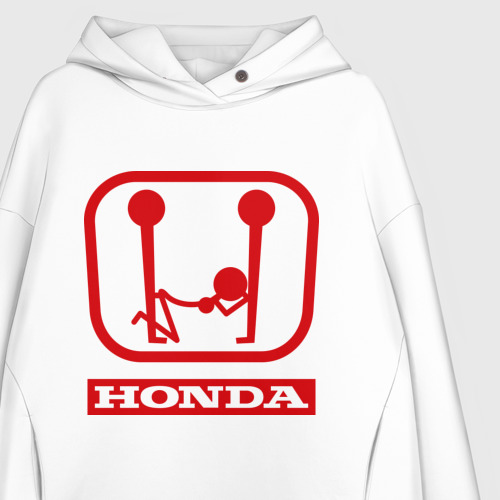 Женское худи Oversize хлопок Honda эро, цвет белый - фото 3