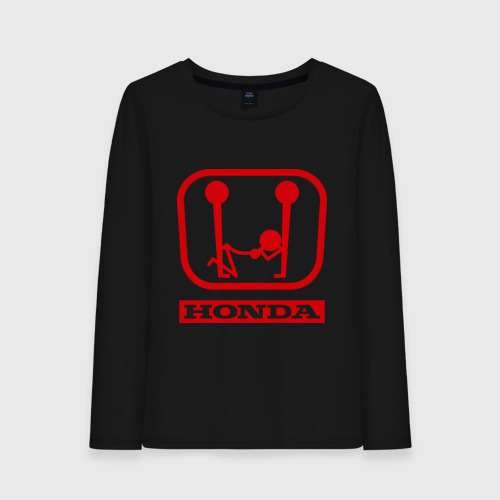 Женский лонгслив хлопок Honda эро, цвет черный