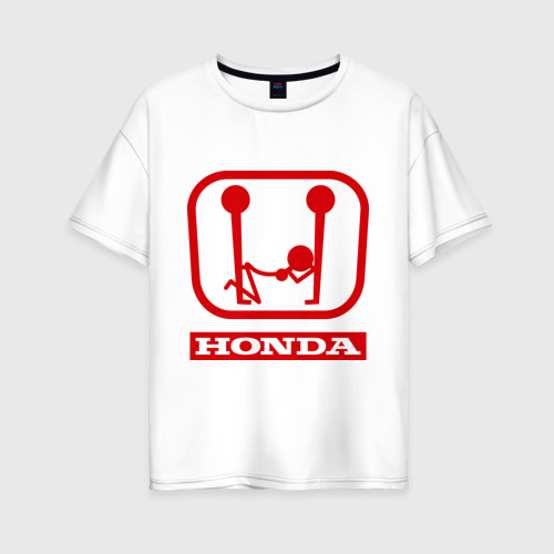 Женская футболка хлопок Oversize Honda эро, цвет белый