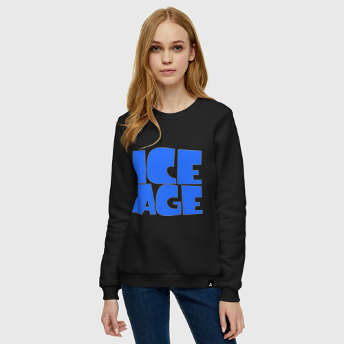 Женский свитшот хлопок Ice age, цвет черный - фото 3