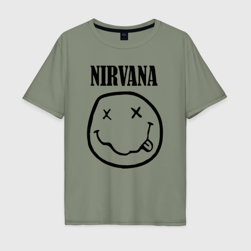 Мужская футболка хлопок Oversize Nirvana, цвет авокадо