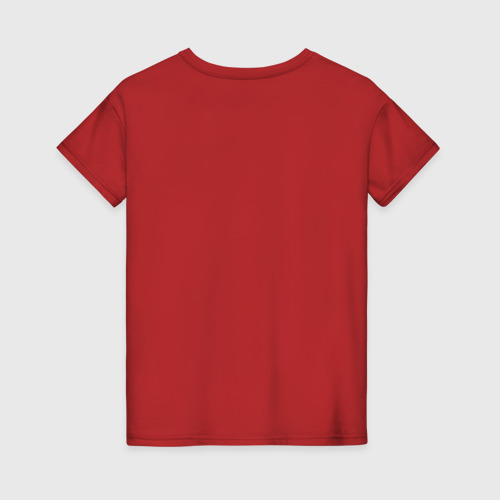 Женская футболка хлопок с принтом Самолёт любви, вид сзади #1
