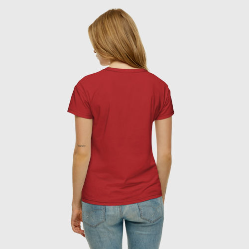 Женская футболка хлопок с принтом Самолёт любви, вид сзади #2