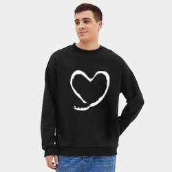 Мужской свитшот oversize без начеса хлопок Самолёт любви - фото 2