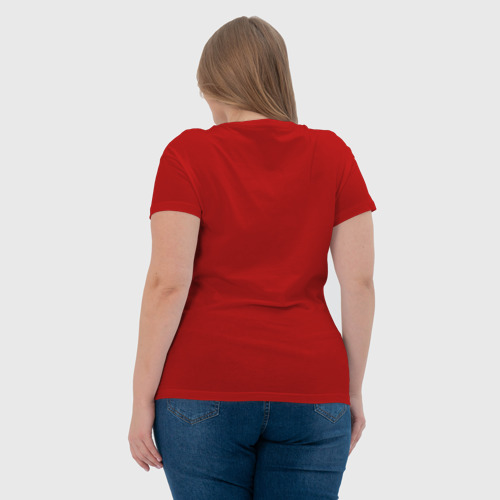 Женская футболка хлопок с принтом Самолёт любви, вид сзади #2