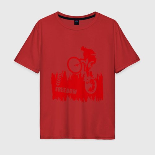 Мужская футболка хлопок Oversize Велосипед, цвет красный