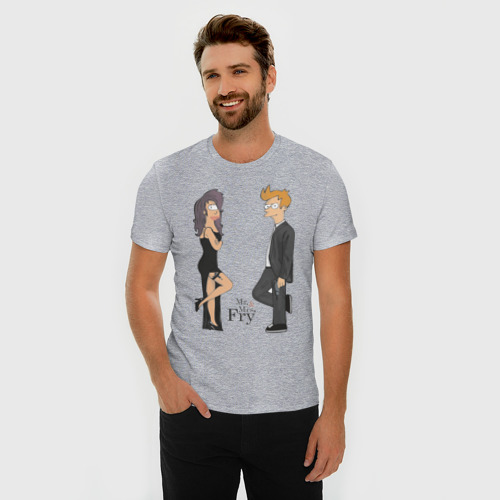 Мужская футболка хлопок Slim Mr. & Mrs. Fry, цвет меланж - фото 3