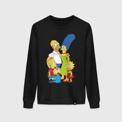Женский свитшот хлопок The Simpsons 2, цвет черный