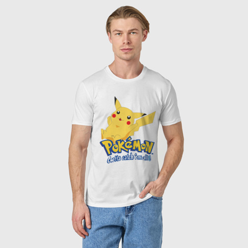 Мужская футболка хлопок Pokemon, цвет белый - фото 3