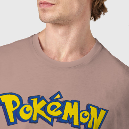 Мужская футболка хлопок Pokemon (1), цвет пыльно-розовый - фото 6