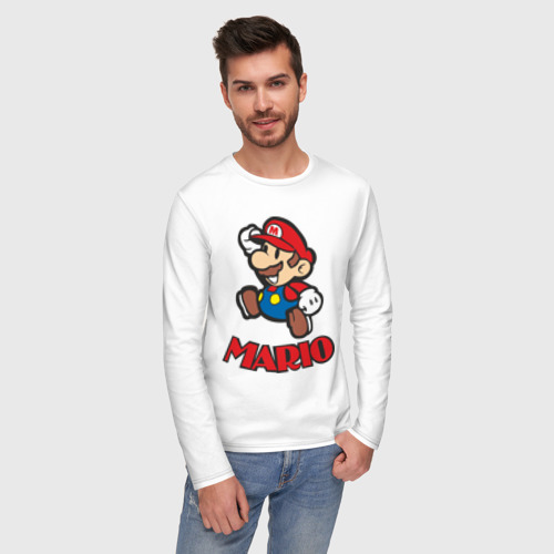 Мужской лонгслив хлопок Super Mario (3), цвет белый - фото 3