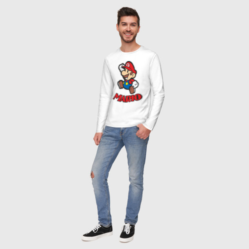 Мужской лонгслив хлопок Super Mario (3), цвет белый - фото 5