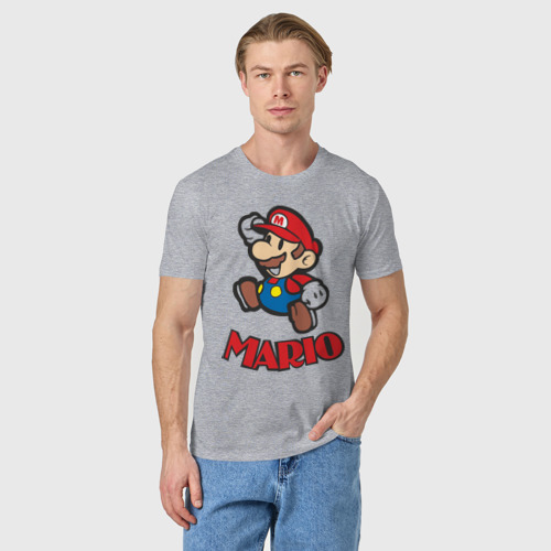 Мужская футболка хлопок Super Mario (3), цвет меланж - фото 3