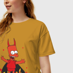 Женская футболка хлопок Oversize Bart Devil - фото 2