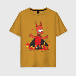 Женская футболка хлопок Oversize Bart Devil