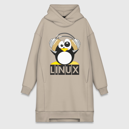 Платье-худи хлопок Linux 6, цвет миндальный